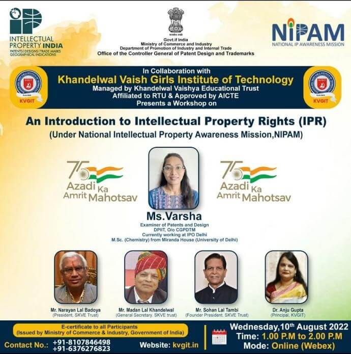Webinar on "An introduction to intellectual property rights"