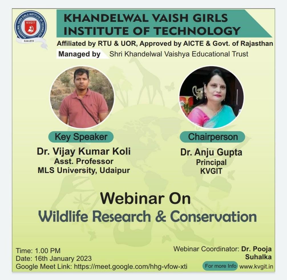 Webinar on "Wildlife research and conservation"